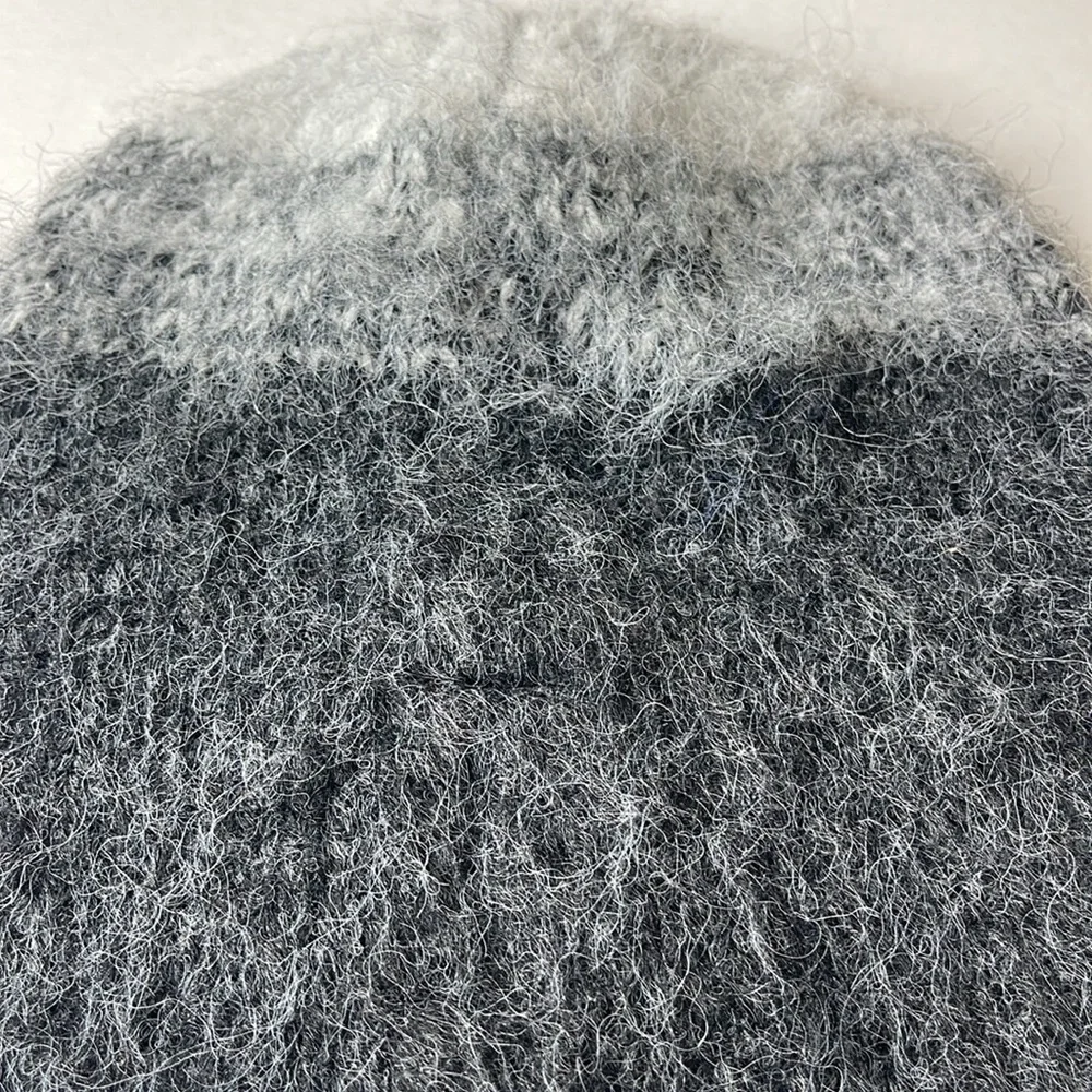 Anthropologie Wool Blend Ombre Gray to Black Beanie / Hat